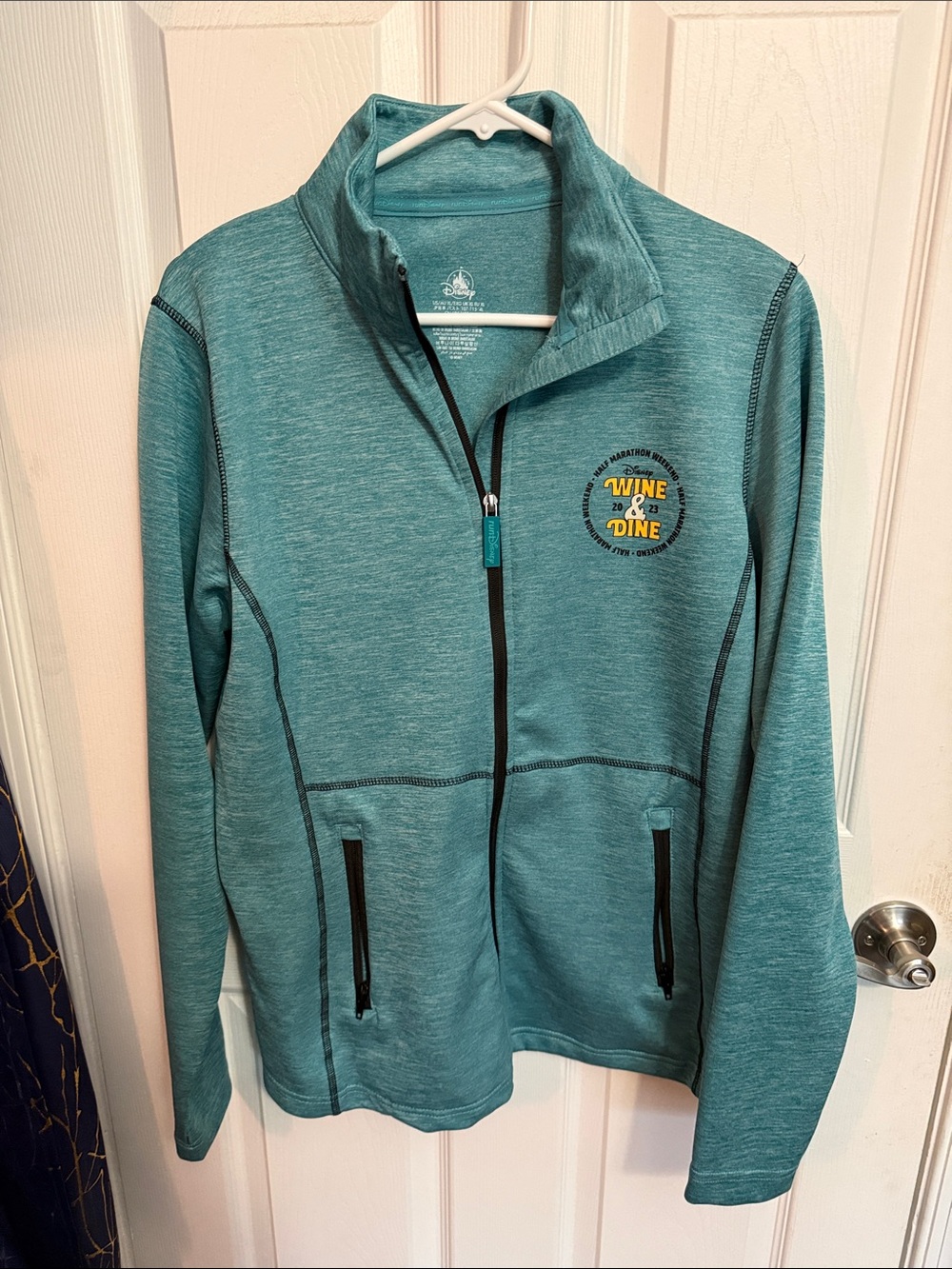 RunDisney Teal Full-Zip Women’s Jacket with Wine & Dine Logo